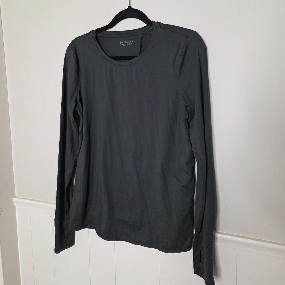 ATHLETA Solid Grey Sunlover UPF Tulip Back Top